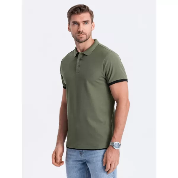  Pánské triko OMBRE OM-POSS-0113 OLIVE 
