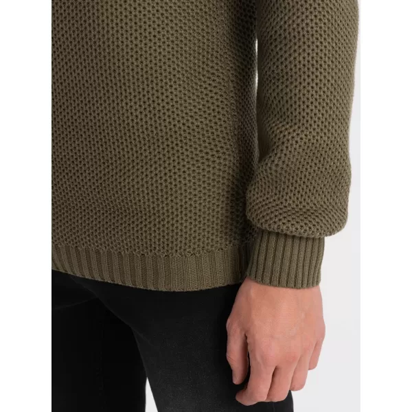  Pánský svetr OMBRE OM-SWZS-0105 OLIVE 