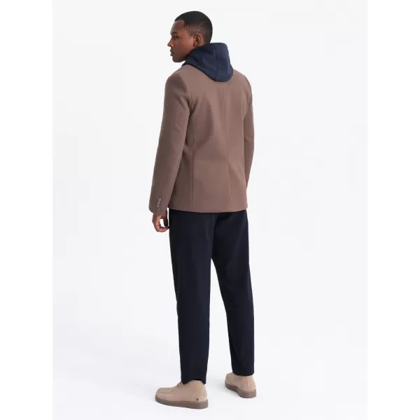  Pánské sako OMBRE OM-BLZB-0118 LIGHT BROWN 