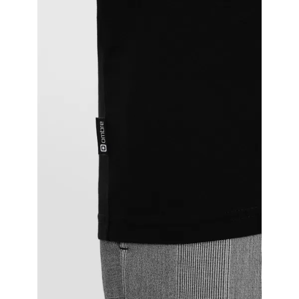  Pánské triko OMBRE OM-TSCT-0106 BLACK 