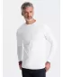 Pánské triko s dlouhým rukávem OMBRE OM-LSBL-0106 WHITE
