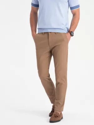 Pánské kalhoty OMBRE OM-PACP-0186 LIGHT BROWN