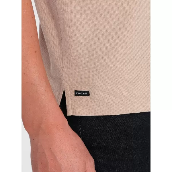  Pánské triko OMBRE OM-TSCT-0156 BEIGE 