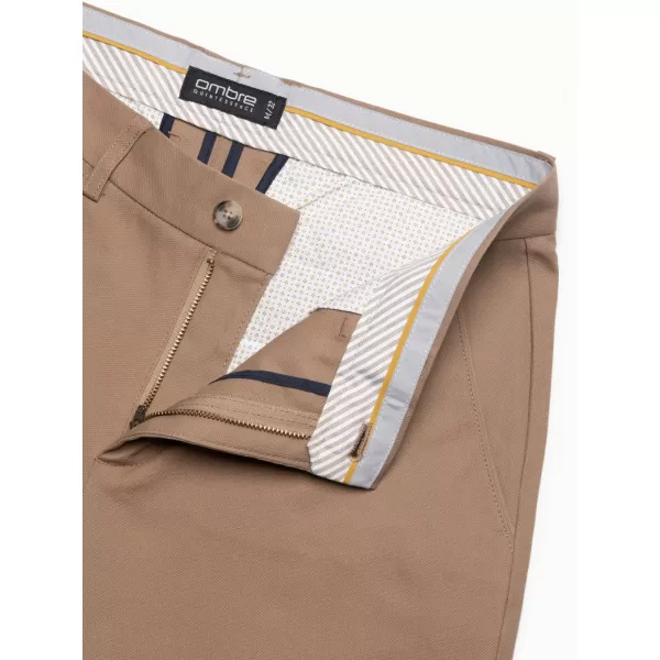  Pánské kalhoty OMBRE OM-PACP-0186 LIGHT BROWN 