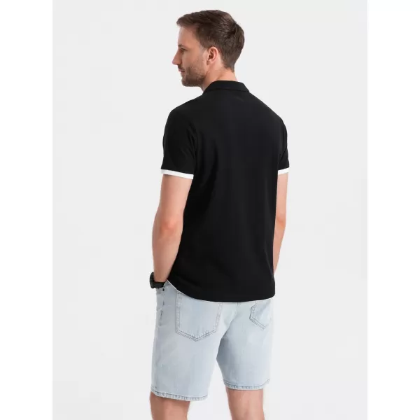 Pánské triko s límečkem OMBRE OM-POSS-0113 BLACK 