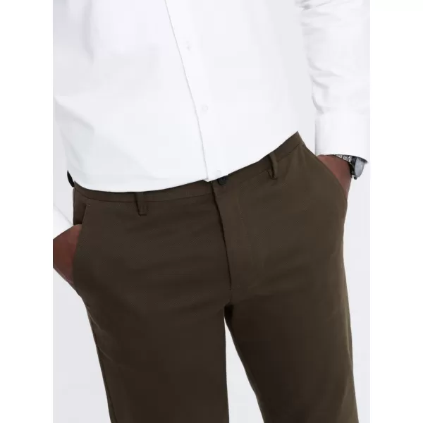  Pánské kalhoty OMBRE OM-PACP-0190 DARK OLIVE GREEN 