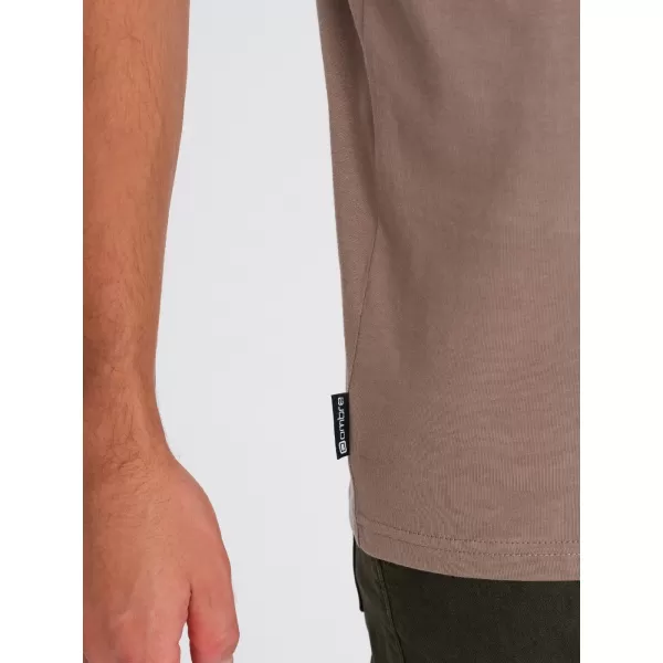  Pánské triko OMBRE OM-TSPT-0166 LIGHT BROWN 