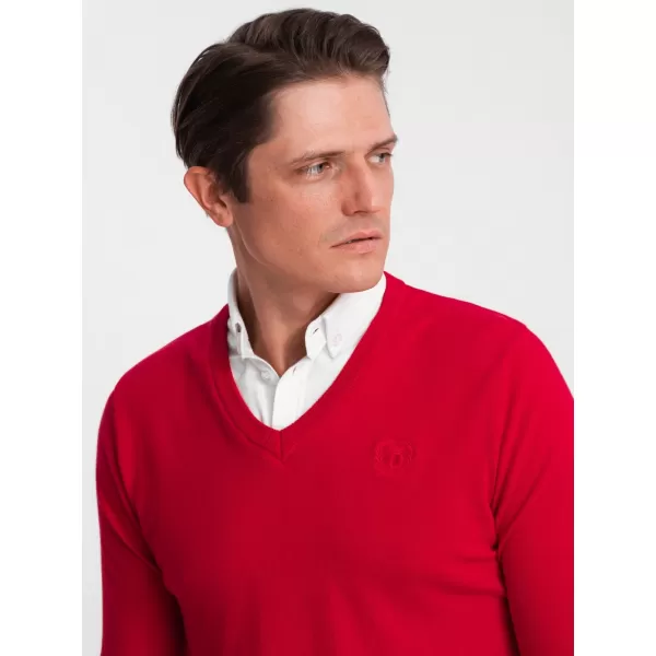  Pánský svetr OMBRE OM-SWSW-0102 RED 