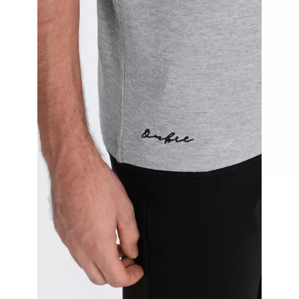  Pánské triko s límečkem OMBRE OM-POSS-0113 GREY 