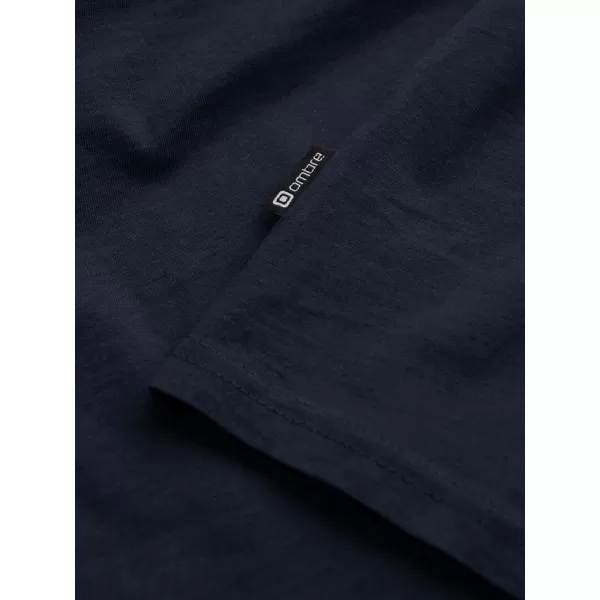  Pánské triko s dlouhým rukávem OMBRE OM-LSBL-0108 NAVY BLUE 