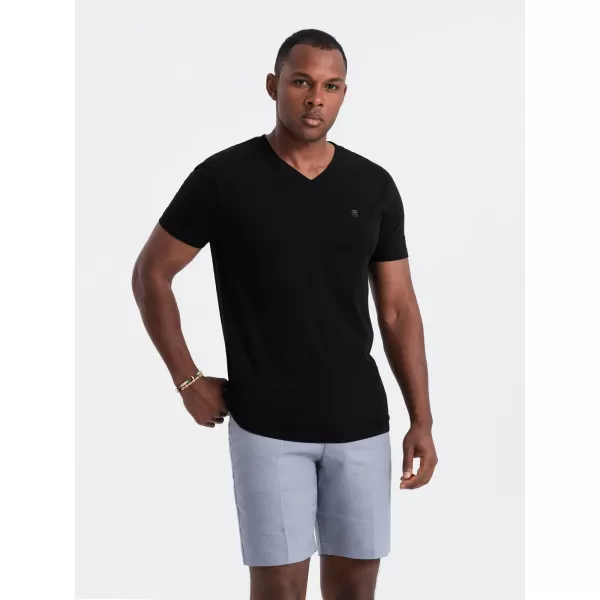  Pánské triko OMBRE OM-TSCT-0106 BLACK 
