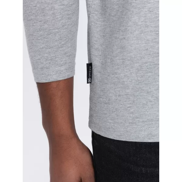  Pánské triko s dlouhým rukávem OMBRE OM-LSBL-0108 GREY MELANGE 