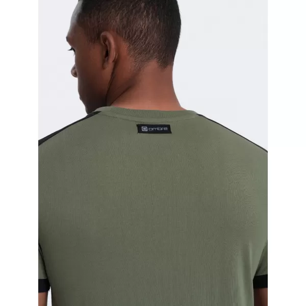 Pánské triko OMBRE S1632 OLIVE 