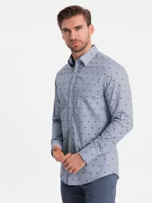 Pánská košile OMBRE OM-SHCS-0156 LIGHT BLUE