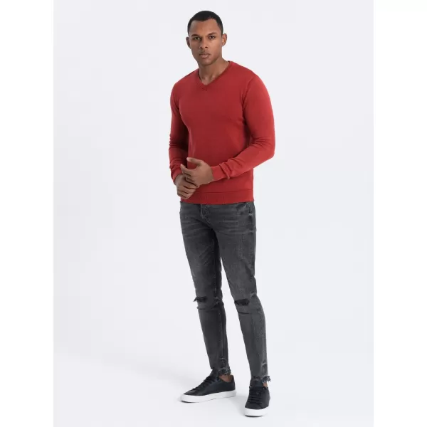  Pánský svetr OMBRE OM-SWOS-0108 RED 