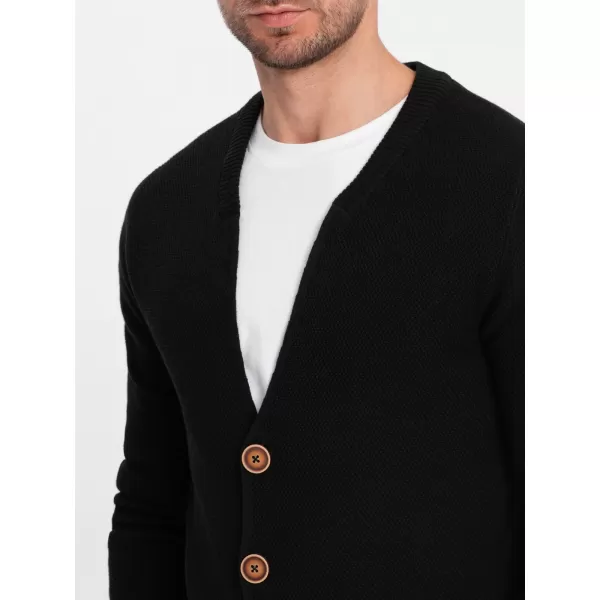  Pánský svetr OMBRE OM-SWCD-0109 BLACK 