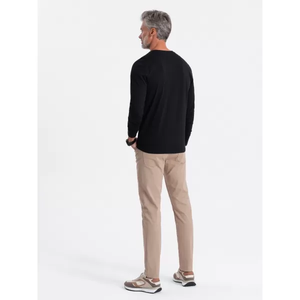  Pánské triko OMBRE OM-LSBL-0106 BLACK 