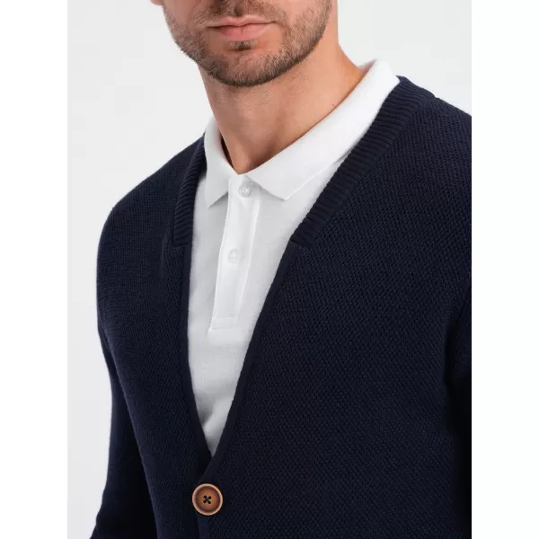  Pánský svetr OMBRE OM-SWCD-0109 NAVY BLUE 
