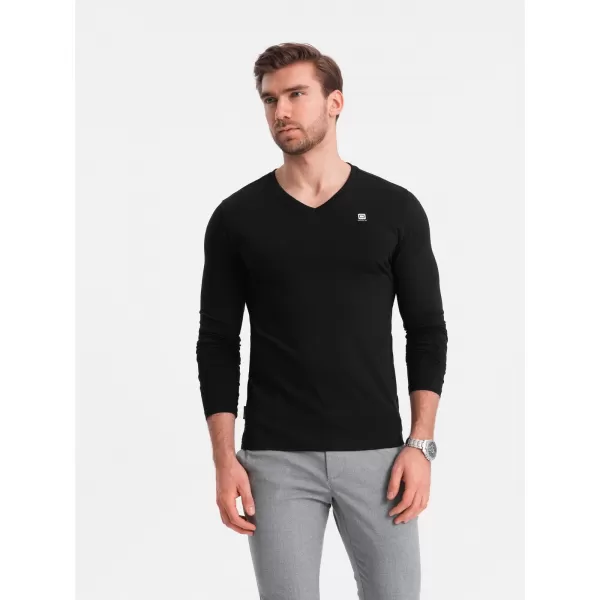  Pánské triko s dlouhým rukávem OMBRE OM-LSCL-0110 BLACK 