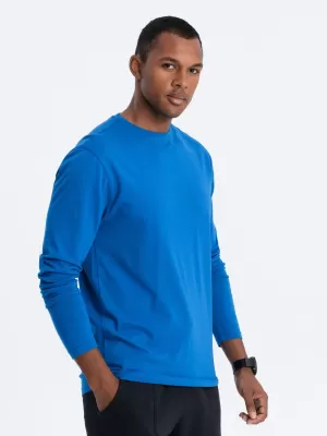 Pánské triko s dlouhým rukávem OMBRE OM-LSBL-0106 BLUE
