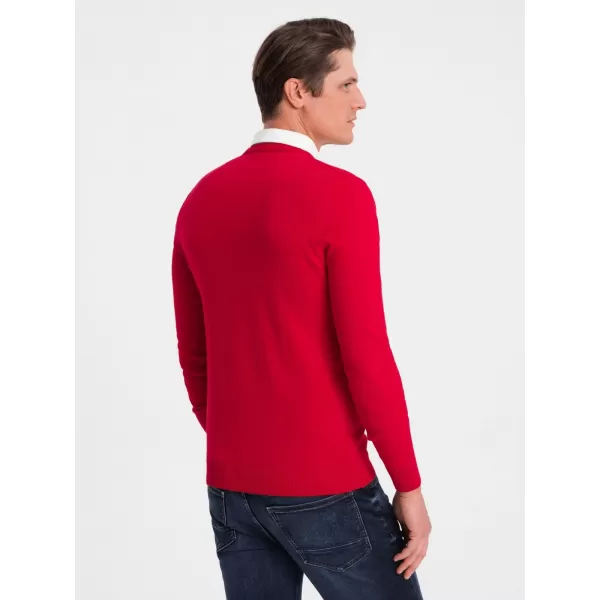  Pánský svetr OMBRE OM-SWSW-0102 RED 