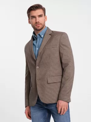 Pánské sako OMBRE OM-BLZB-0116 BROWN