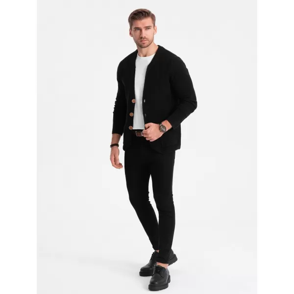  Pánský svetr OMBRE OM-SWCD-0109 BLACK 