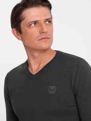 Pánský svetr OMBRE OM-SWBS-0107 GRAPHITE