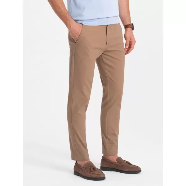  Pánské kalhoty OMBRE OM-PACP-0186 LIGHT BROWN 