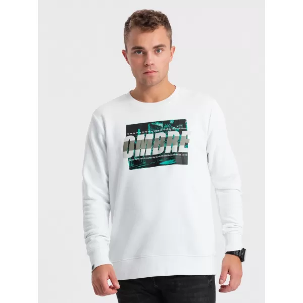  Pánská mikina OMBRE OM-SSPS-0156 WHITE 