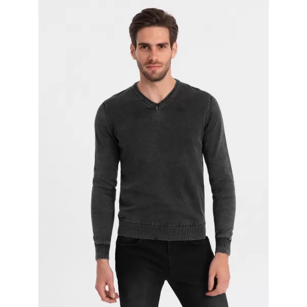  Pánský svetr OMBRE OM-SWOS-0108 BLACK 