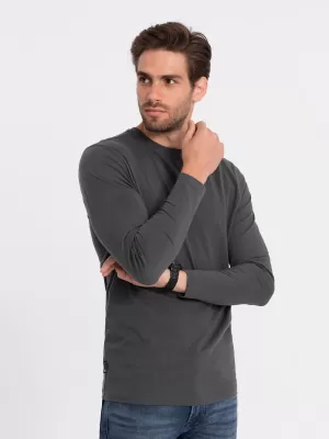 Pánské triko s dlouhým rukávem OMBRE OM-LSBL-0106 GRAPHITE