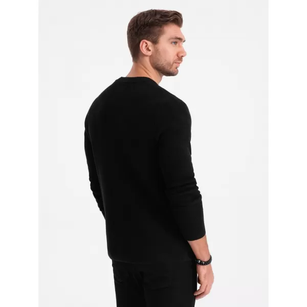  Pánský svetr OMBRE OM-SWCD-0109 BLACK 