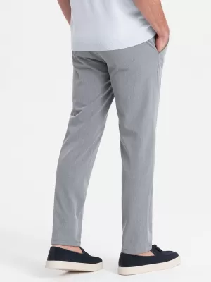 Pánské kalhoty OMBRE OM-PACP-0191 LIGHT GREY