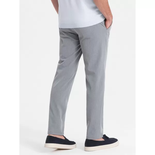  Pánské kalhoty OMBRE OM-PACP-0191 LIGHT GREY 