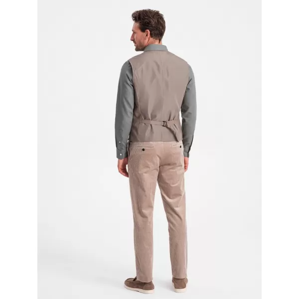  Pánská vesta OMBRE OM-BLZV-0112 BEIGE 