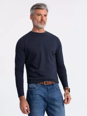 Pánské triko s dlouhým rukávem OMBRE OM-LSBL-0106 NAVY BLUE