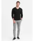 Pánské triko s dlouhým rukávem OMBRE OM-LSCL-0110 BLACK