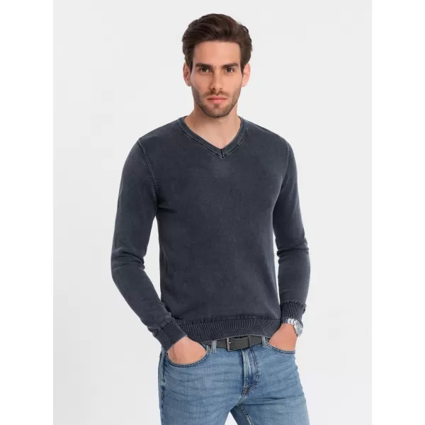  Pánský svetr OMBRE OM-SWOS-0108 NAVY BLUE 
