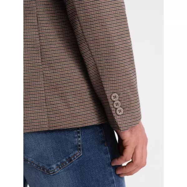  Pánské sako OMBRE OM-BLZB-0116 BROWN 