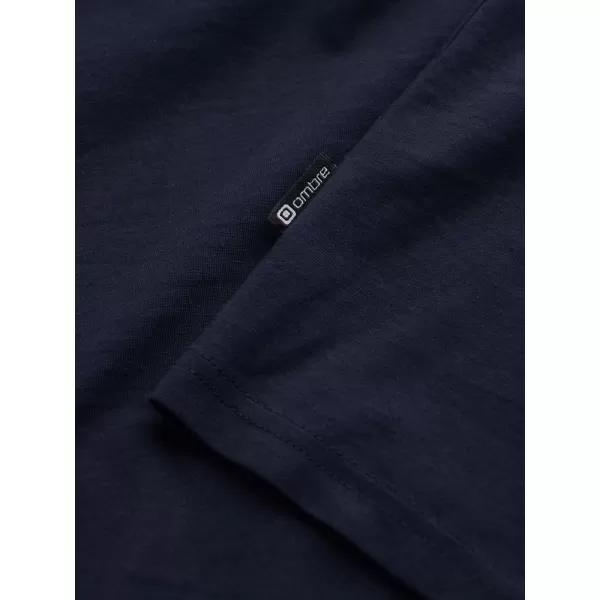  Pánské triko s dlouhým rukávem OMBRE OM-LSBL-0106 NAVY BLUE 