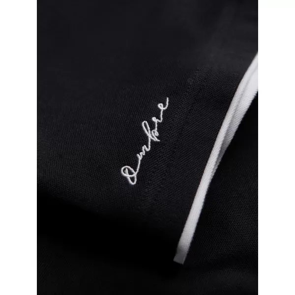  Pánské triko s límečkem OMBRE OM-POSS-0113 BLACK 