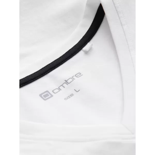  Pánské triko OMBRE OM-TSCT-0106 WHITE 