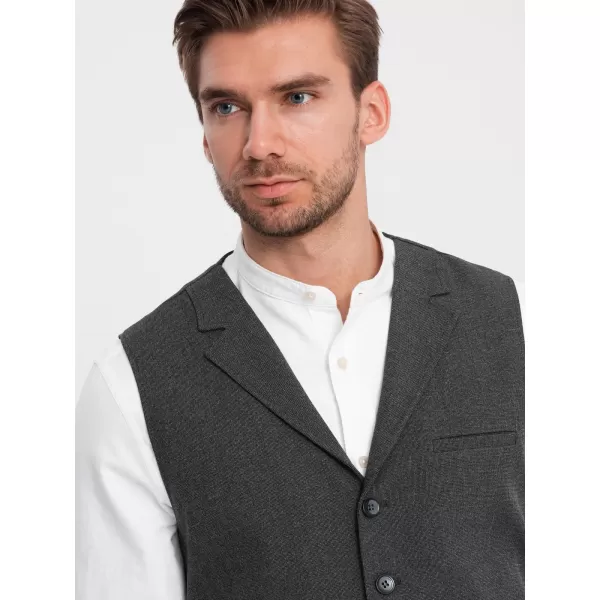  Pánská vesta OMBRE OM-BLZV-0109 GRAPHITE 