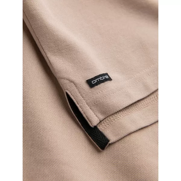  Pánské triko OMBRE OM-TSCT-0156 BEIGE 