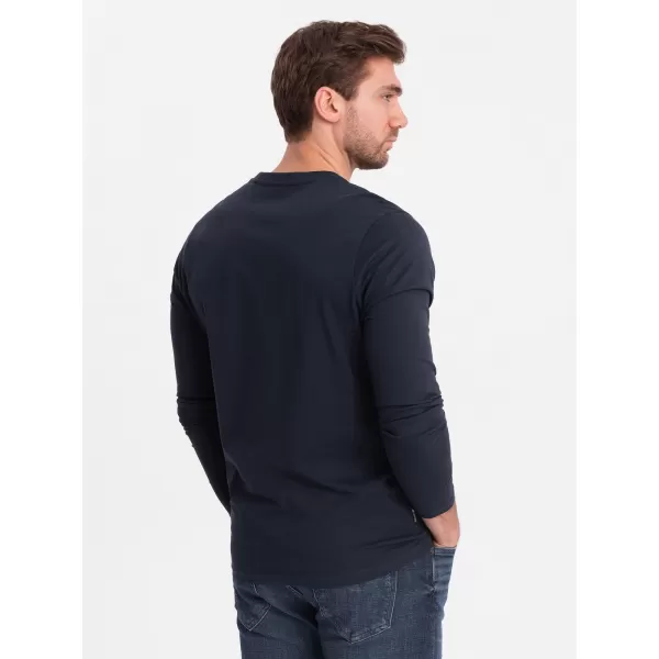  Pánské triko s dlouhým rukávem OMBRE OM-LSBL-0108 NAVY BLUE 