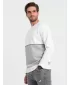 Pánská mikina OMBRE OM-SSNZ-0130 WHITE AND GRAY