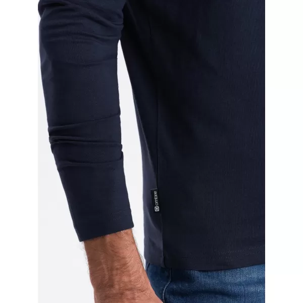  Pánské triko s dlouhým rukávem OMBRE OM-LSBL-0106 NAVY BLUE 