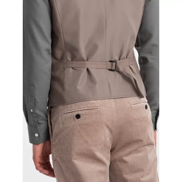  Pánská vesta OMBRE OM-BLZV-0112 BEIGE 