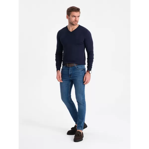  Pánský svetr OMBRE OM-SWBS-0107 NAVY BLUE 02 